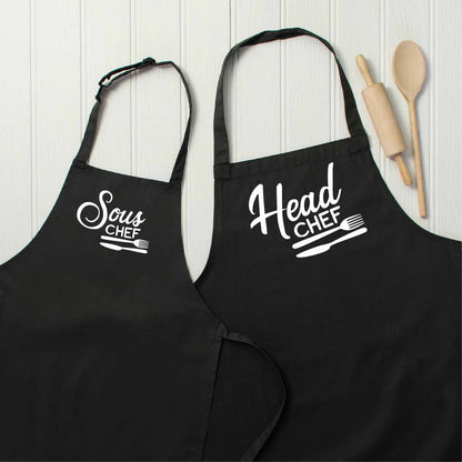 Head Chef And Sous Chef Matching Apron Set - Lovetree Design