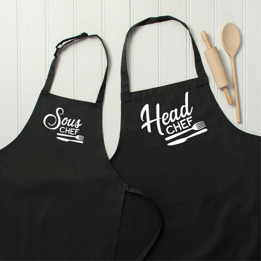 Head Chef And Sous Chef Matching Apron Set - Lovetree Design