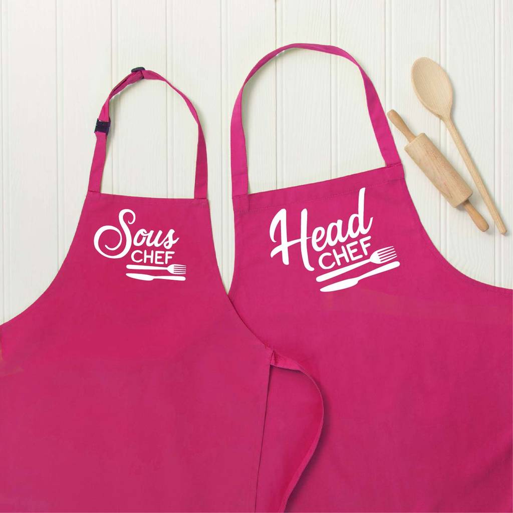 Head Chef And Sous Chef Matching Apron Set - Lovetree Design