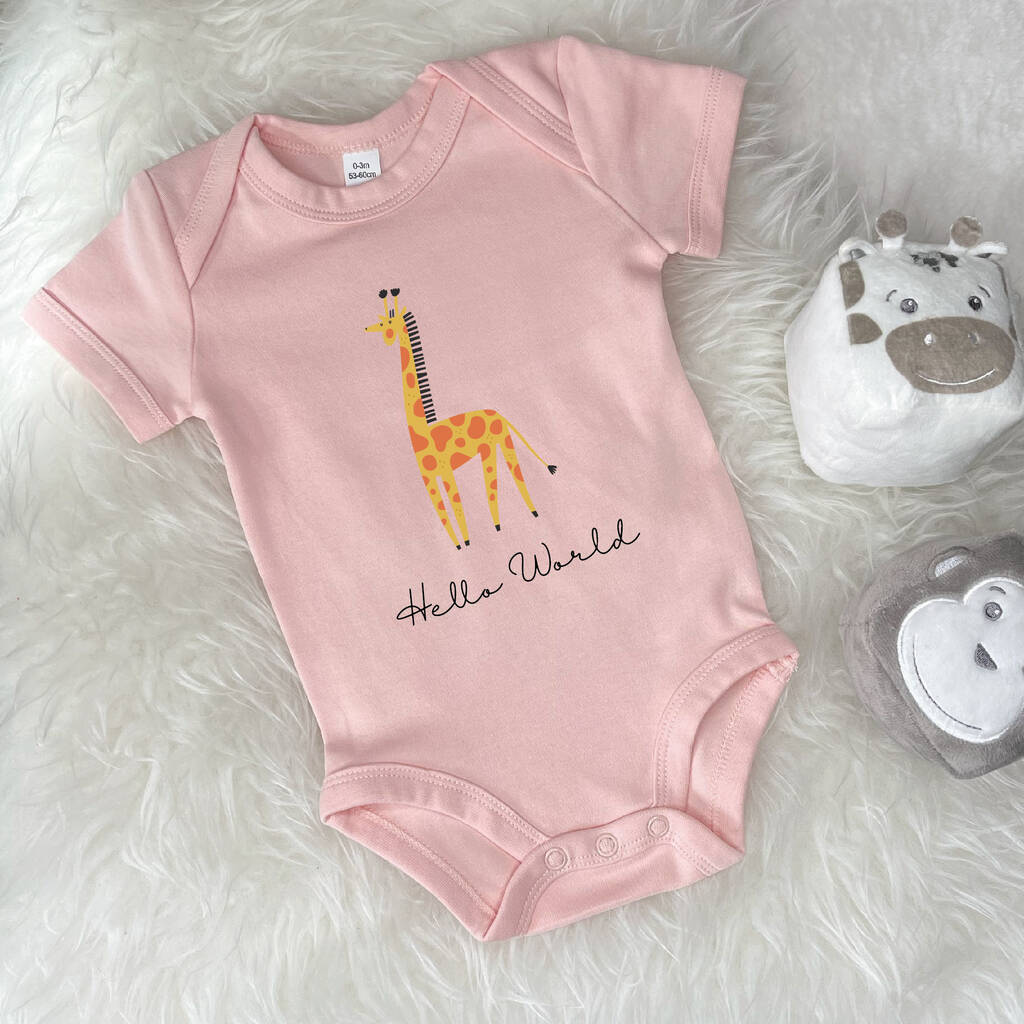 Hello World Giraffe Jungle Babygrow - Lovetree Design