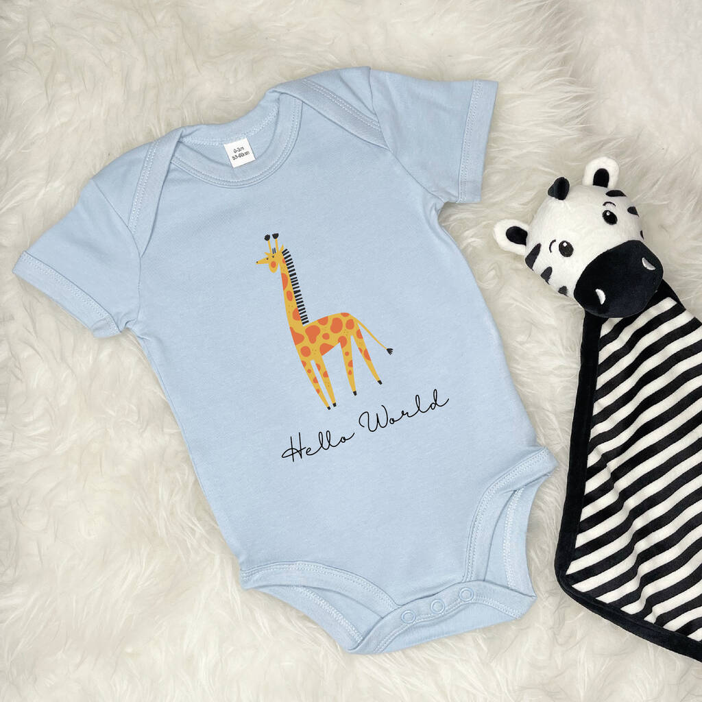Hello World Giraffe Jungle Babygrow - Lovetree Design