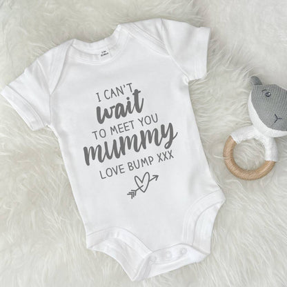 I Can't Wait To Meet You Love Bump Babygrow - Lovetree Design