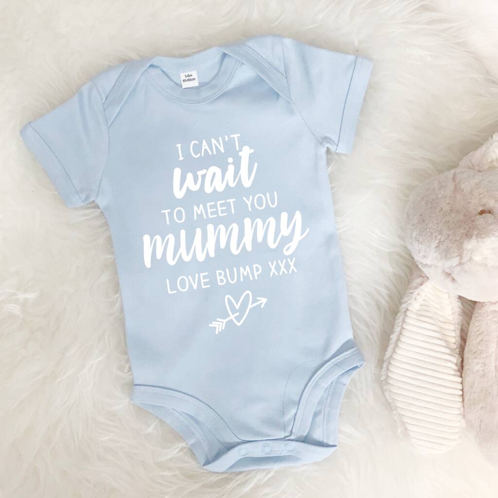 I Can't Wait To Meet You Love Bump Babygrow - Lovetree Design