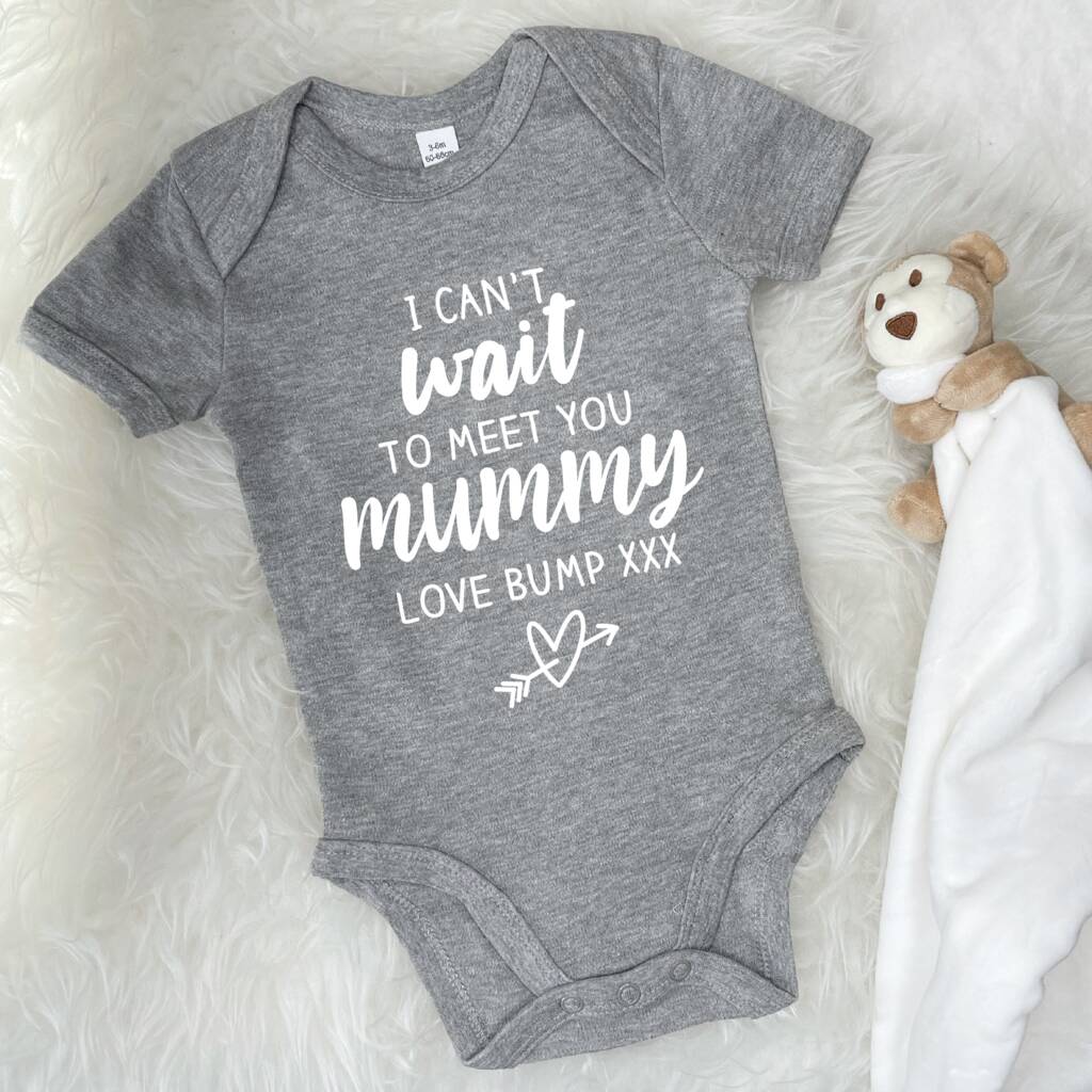 I Can't Wait To Meet You Love Bump Babygrow - Lovetree Design