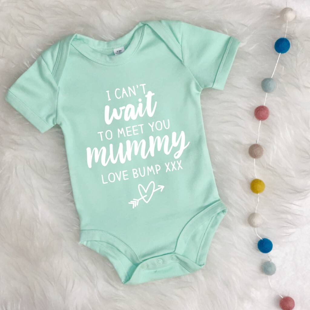 I Can't Wait To Meet You Love Bump Babygrow - Lovetree Design