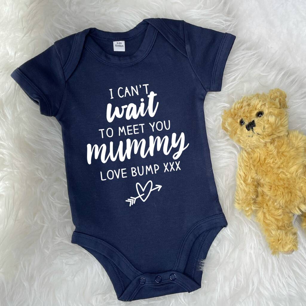 I Can't Wait To Meet You Love Bump Babygrow - Lovetree Design