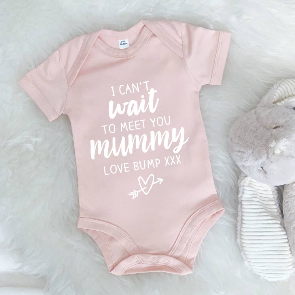 I Can't Wait To Meet You Love Bump Babygrow - Lovetree Design