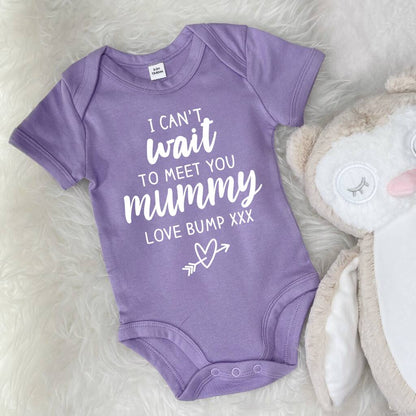 I Can't Wait To Meet You Love Bump Babygrow - Lovetree Design