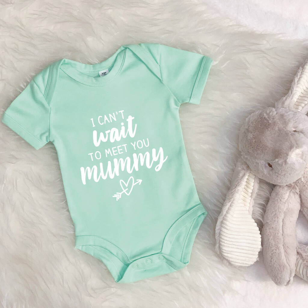 I Can't Wait To Meet You Mummy Babygrow - Lovetree Design