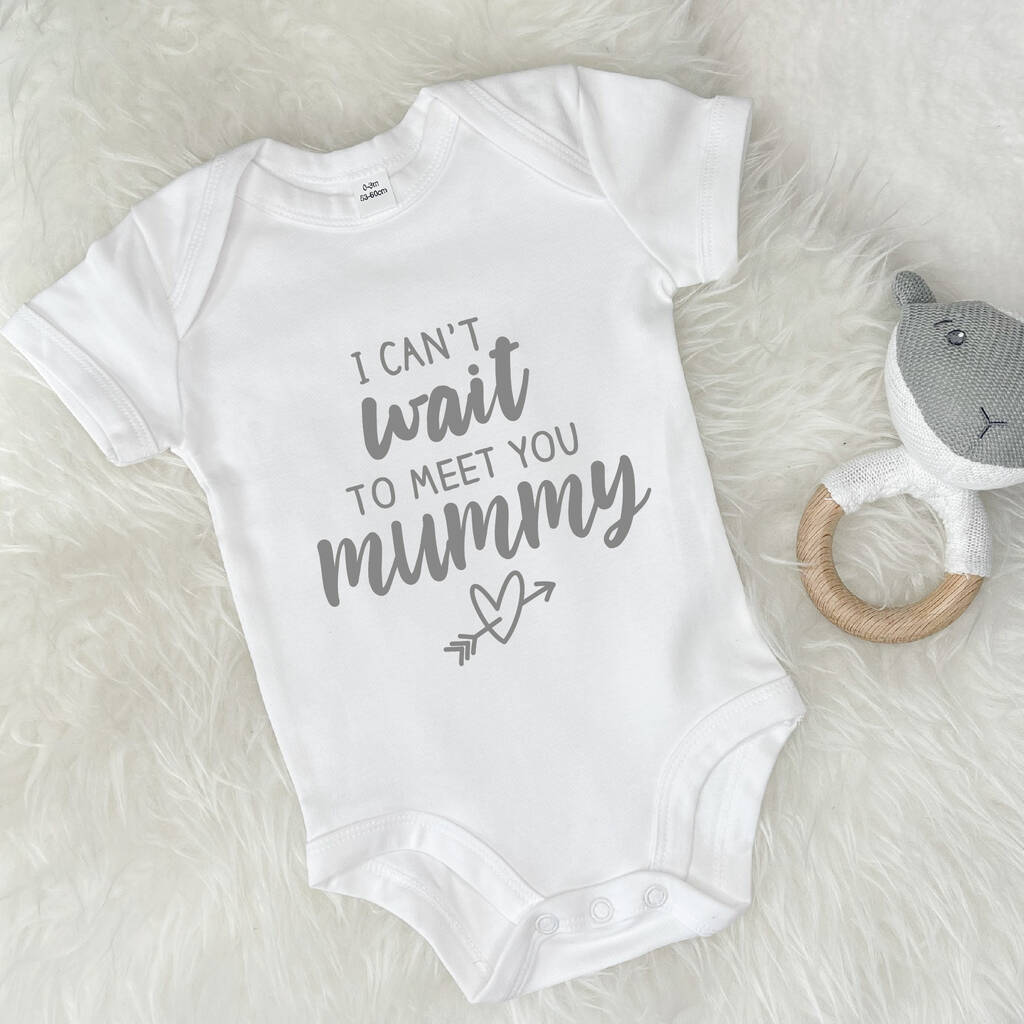 I Can't Wait To Meet You Mummy Babygrow - Lovetree Design