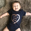 I Love My Auntie Personalised Rose Gold Heart Babygrow - Lovetree Design