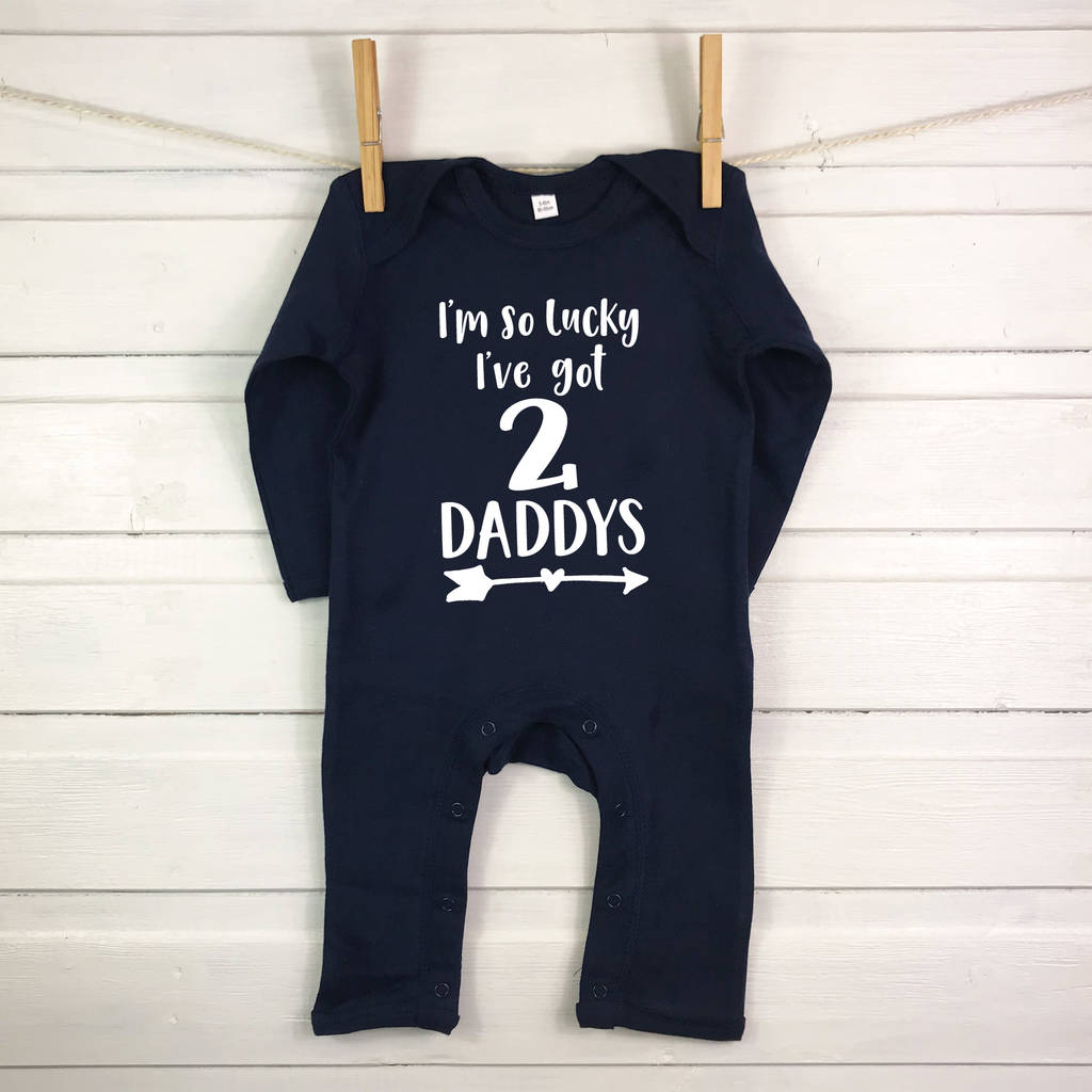 I'm So Lucky, I Have Two Daddys Babygrow - Lovetree Design