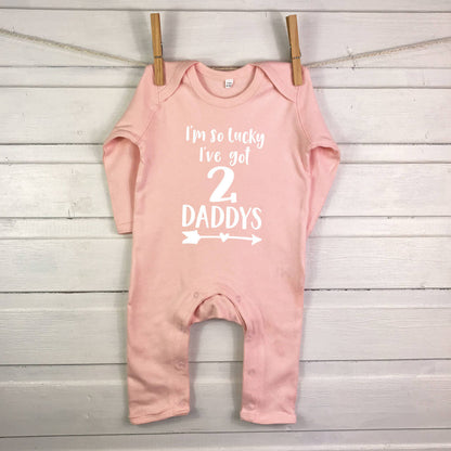 I'm So Lucky, I Have Two Daddys Babygrow - Lovetree Design