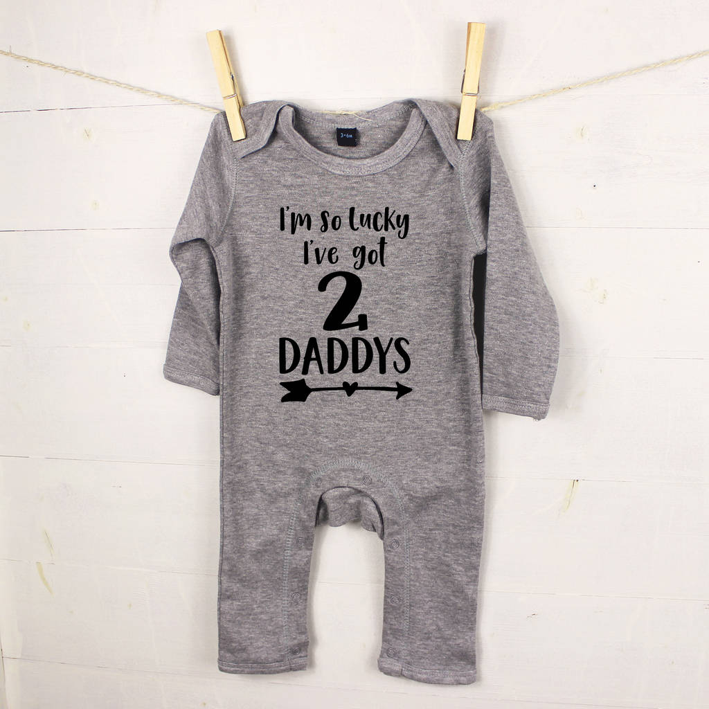 I'm So Lucky, I Have Two Daddys Babygrow - Lovetree Design