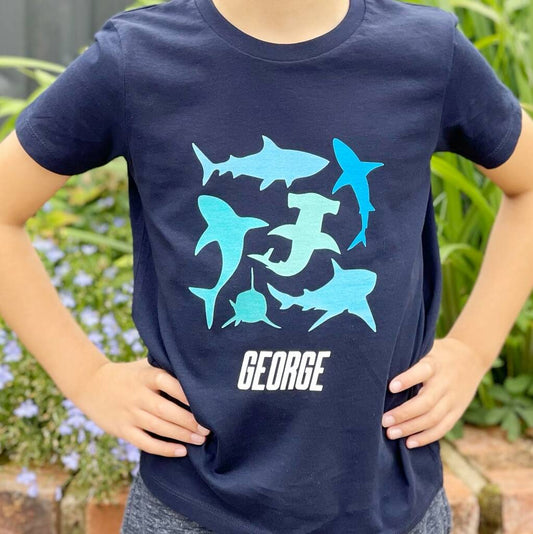 Kids Personalised Shark T Shirt - Lovetree Design