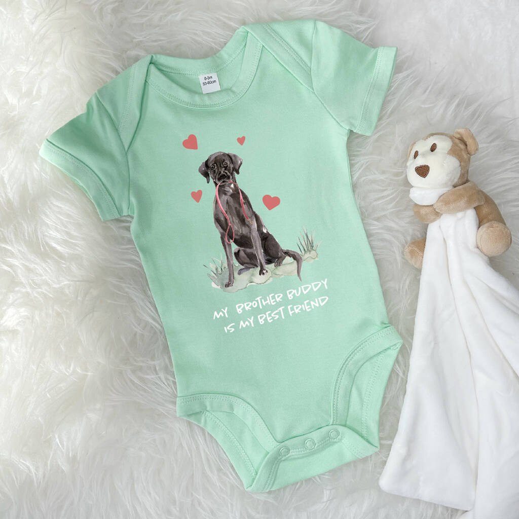 Labrador Dog Sibling Personalised Babygrow - Lovetree Design