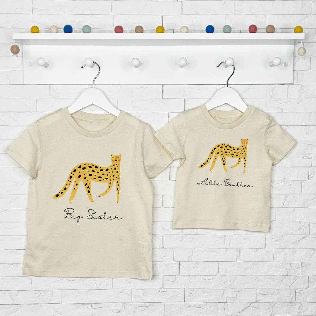 Leopard Brother Sister Matching T Shirt Set - Lovetree Design