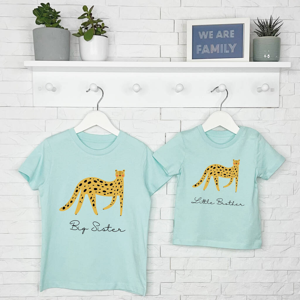 Leopard Brother Sister Matching T Shirt Set - Lovetree Design