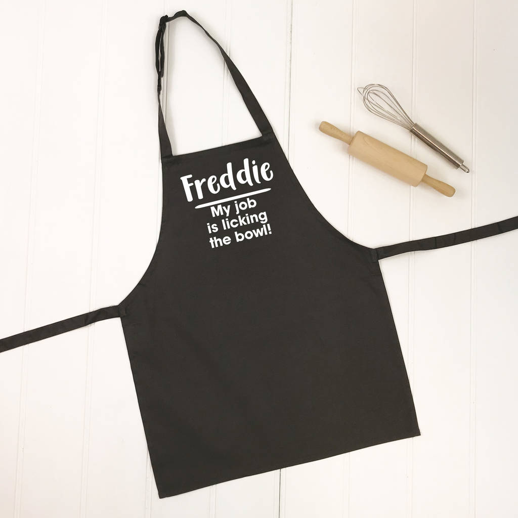 'Licking The Bowl' Personalised Kids Apron - Lovetree Design