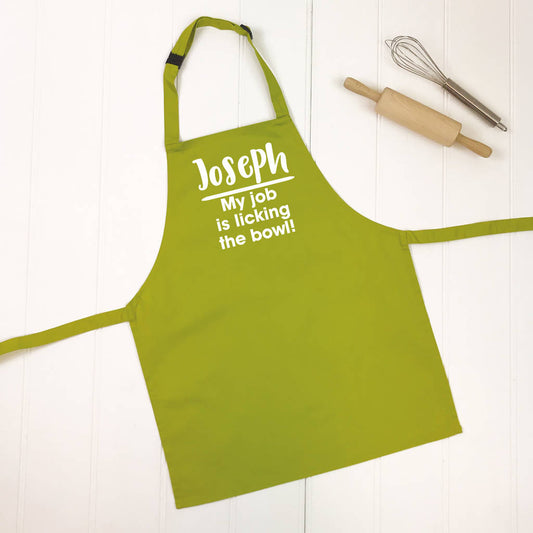 'Licking The Bowl' Personalised Kids Apron - Lovetree Design