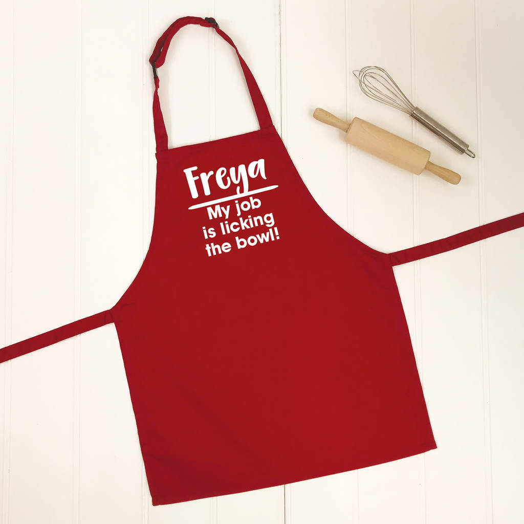 'Licking The Bowl' Personalised Kids Apron - Lovetree Design