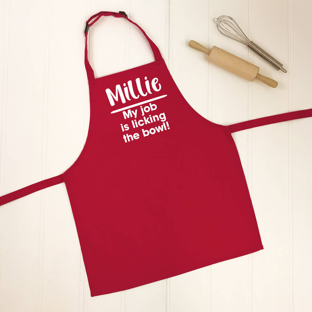 'Licking The Bowl' Personalised Kids Apron - Lovetree Design