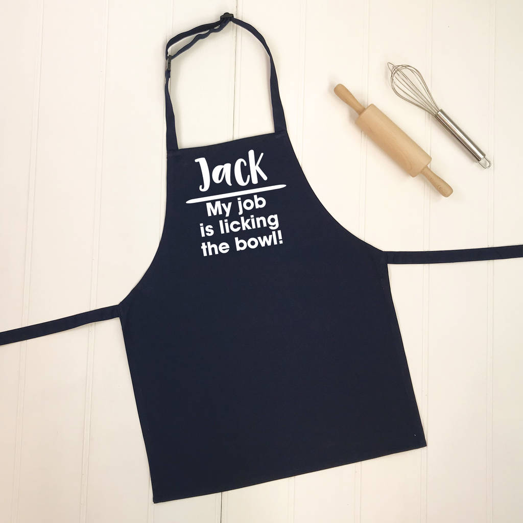 'Licking The Bowl' Personalised Kids Apron - Lovetree Design