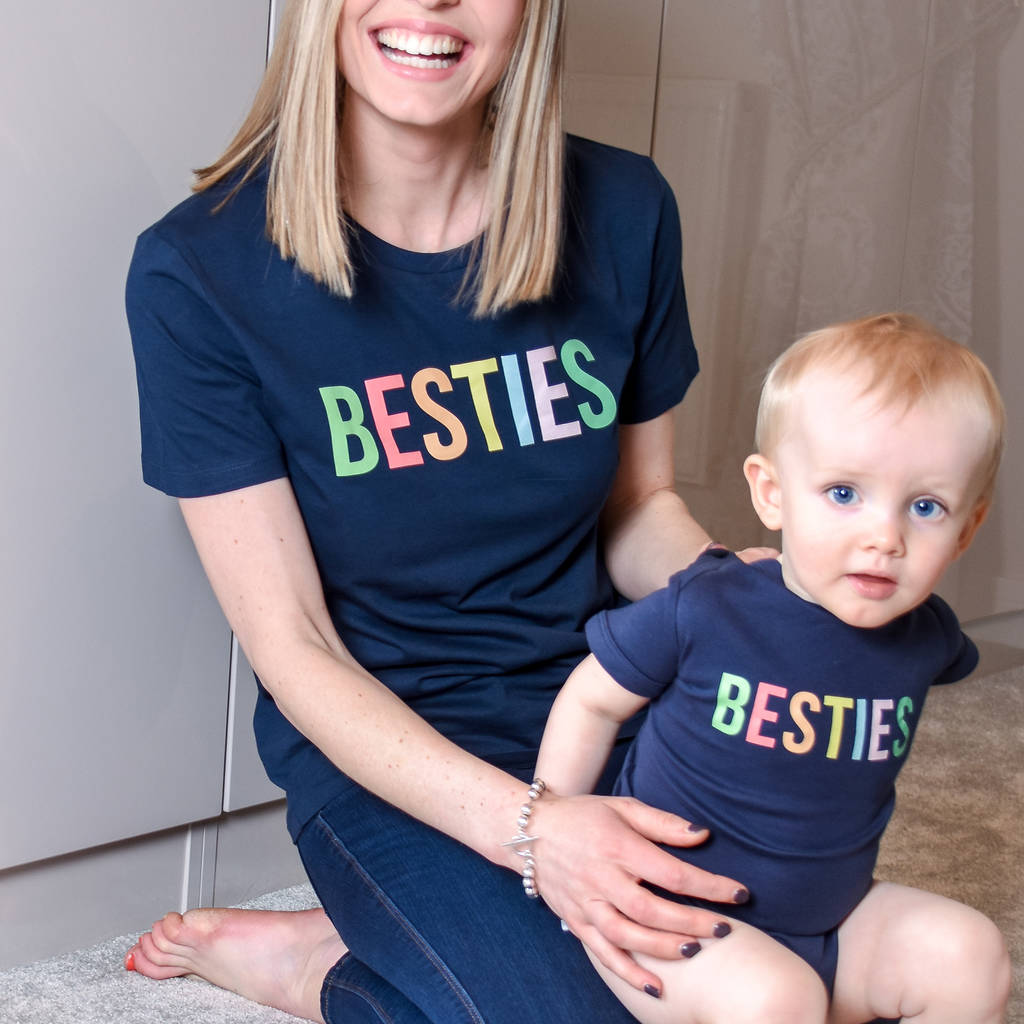 Mother And Child Multicoloured Besties T Shirts - Lovetree Design