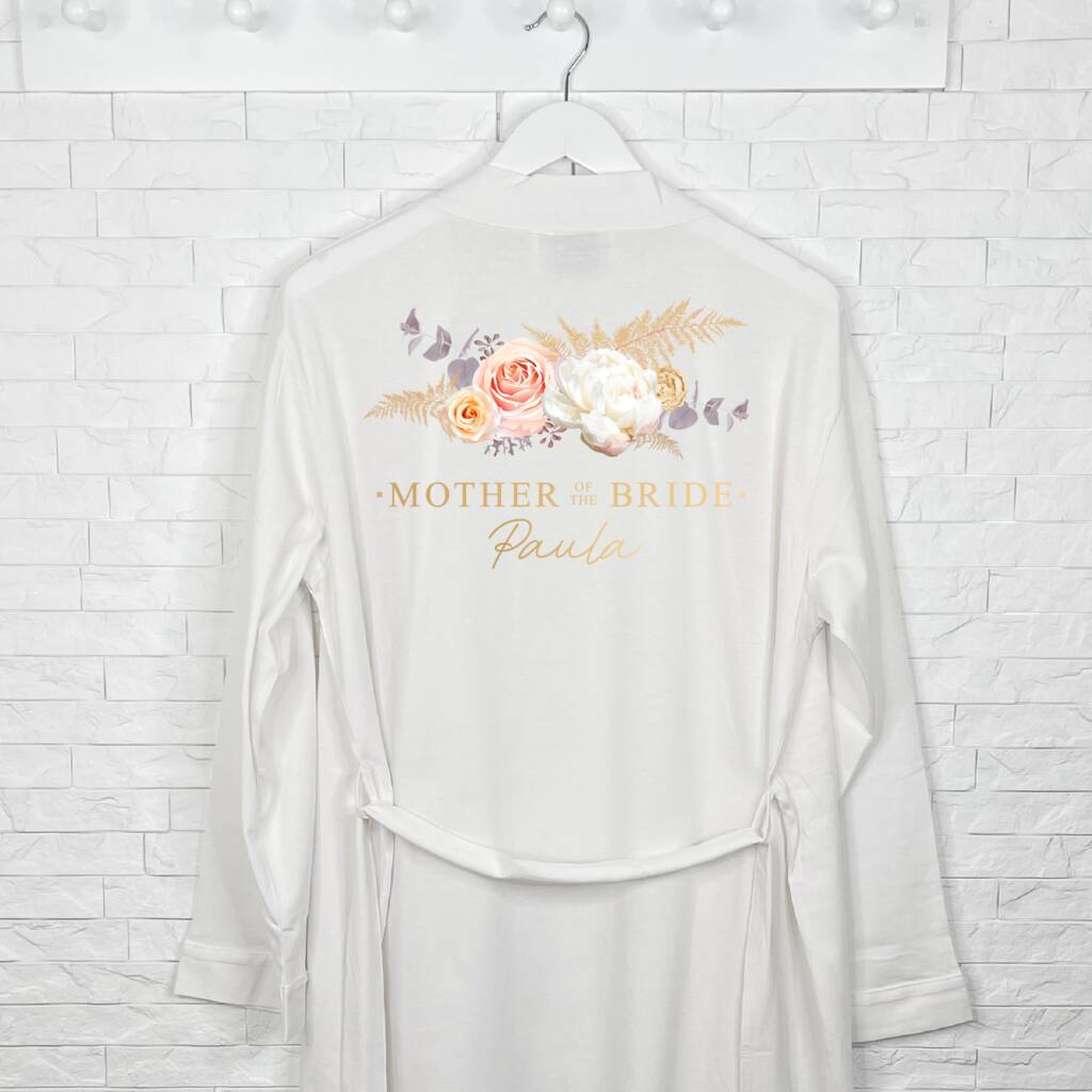 Mother Of The Bride Pampas Floral Wedding Dressing Gown - Lovetree Design