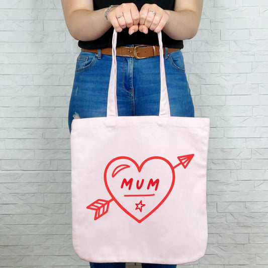 Mum Heart And Arrow Tote Bag - Lovetree Design