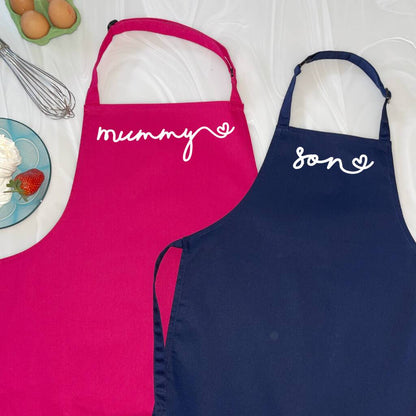 Mummy And Son Heart Apron Set - Lovetree Design