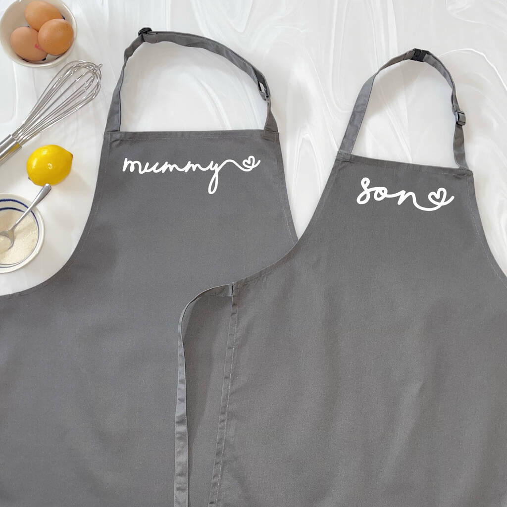 Mummy And Son Heart Apron Set - Lovetree Design