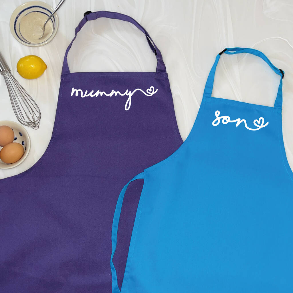 Mummy And Son Heart Apron Set - Lovetree Design