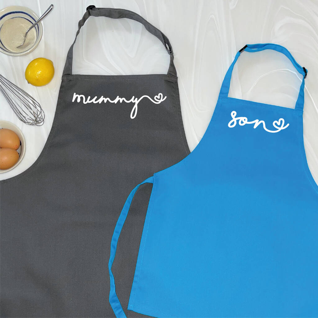 Mummy And Son Heart Apron Set - Lovetree Design