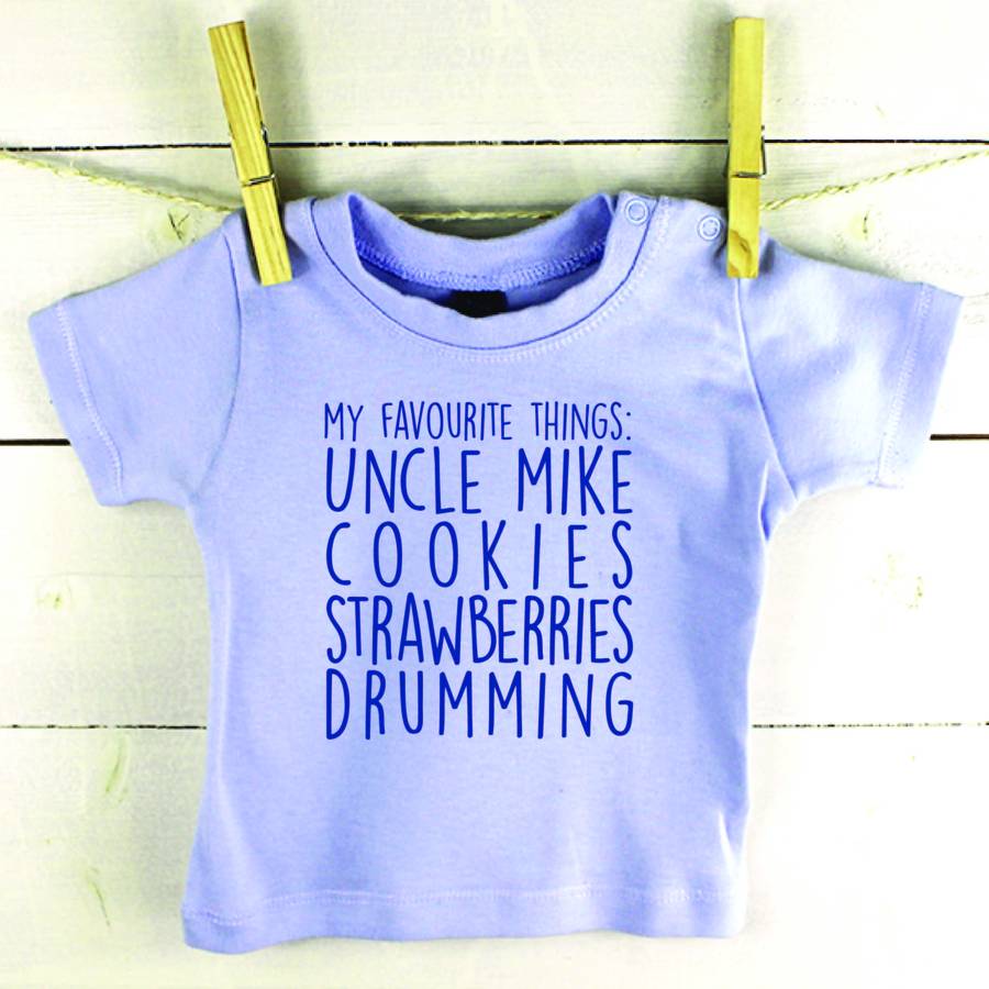 'My Favourite Things' Personalised Baby T Shirt - Lovetree Design