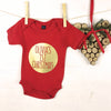My First Christmas Personalised Red And Gold Babygrow - Lovetree Design