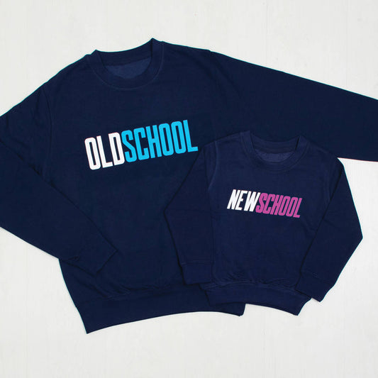 Old School New School Father And Son Sweatshirts - Lovetree Design