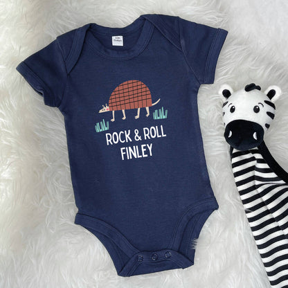 Personalised Armadillo Rock And Roll Babygrow - Lovetree Design