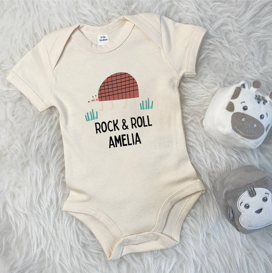 Personalised Armadillo Rock And Roll Babygrow - Lovetree Design