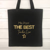 Personalised Best Teacher Tote Bag With Gold Star - Lovetree Design