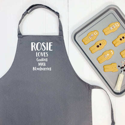 Personalised Childs Apron Favourite Foods - Lovetree Design