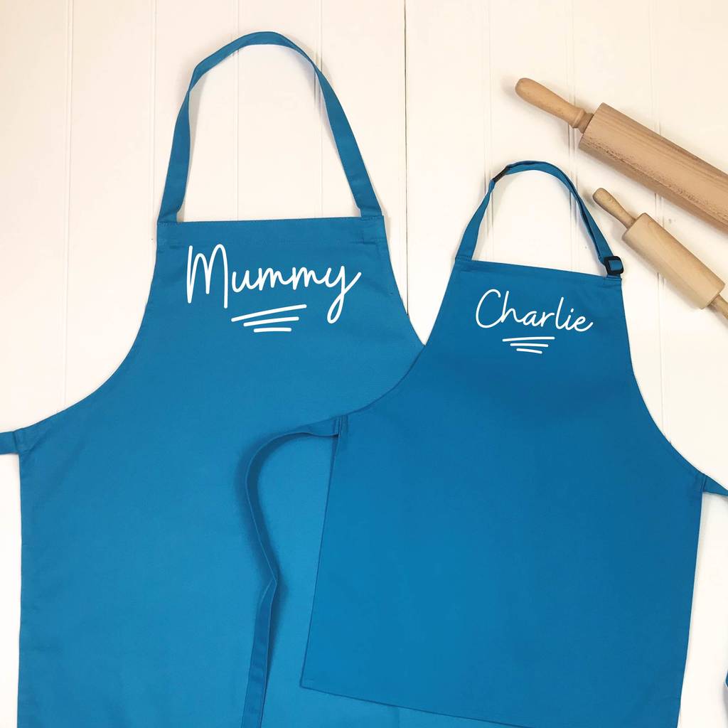 Personalised Daddy And Child Ballpoint Apron Set - Lovetree Design