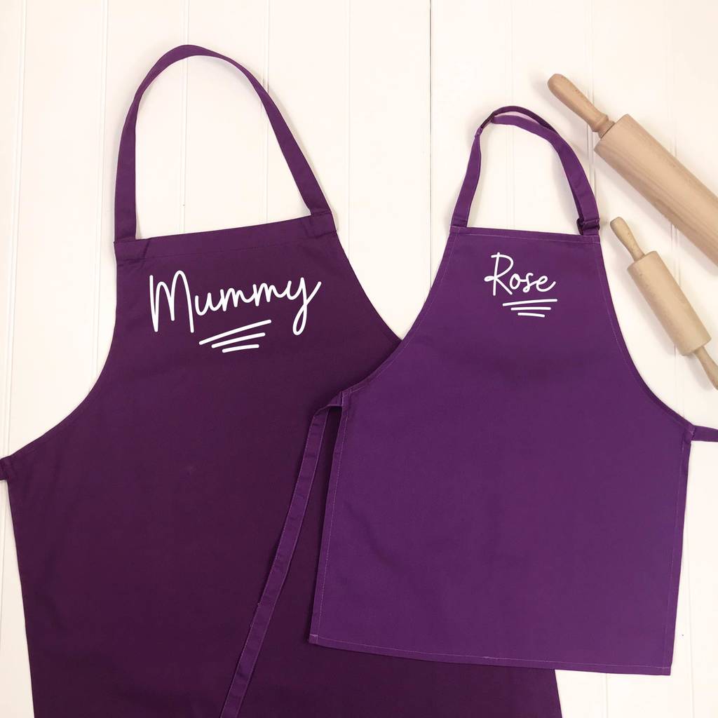 Personalised Daddy And Child Ballpoint Apron Set - Lovetree Design
