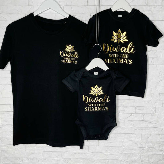 Personalised Diwali Matching Family T Shirt Set - Lovetree Design