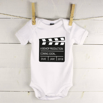 Personalised Film Baby Announcement Babygrow - Lovetree Design