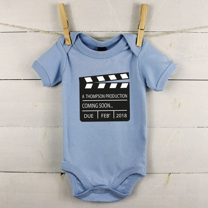 Personalised Film Baby Announcement Babygrow - Lovetree Design