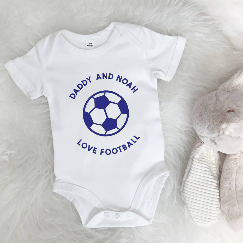 Personalised Football Daddy And Baby Babygrow - Lovetree Design