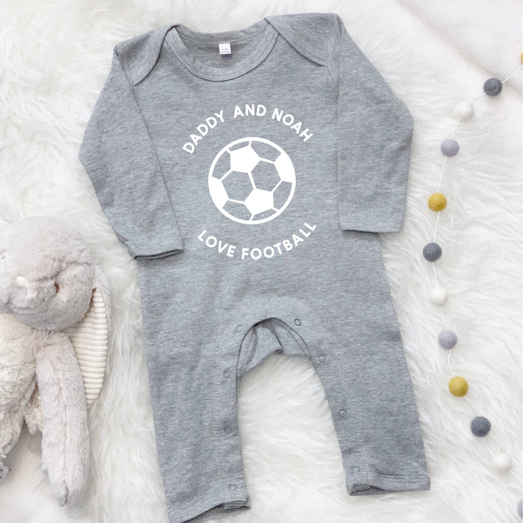 Personalised Football Daddy And Baby Babygrow - Lovetree Design