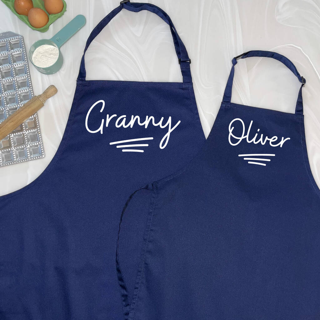 Personalised Grandma And Child Ballpoint Apron Set - Lovetree Design