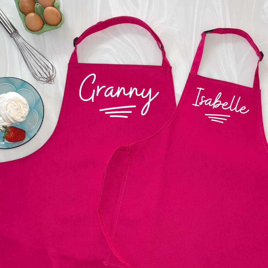 Personalised Grandma And Child Ballpoint Apron Set - Lovetree Design